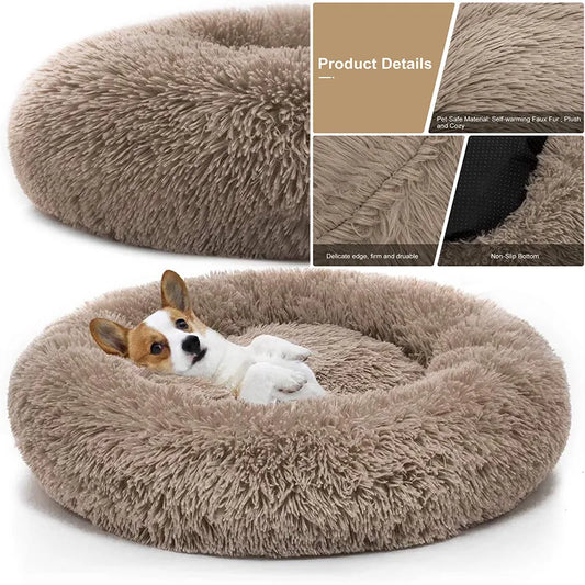 Donut Cuddler - Ultra-Soft Dog and Cat Bed for Winter Comfort