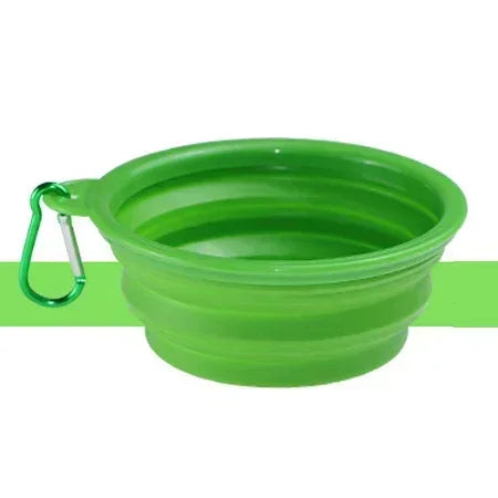 1000/350ml Solid Color Foldable Dog Bowl Food Container Collapsible Dog Bowl Water Dish Feeder Portable Water Bowl for Pet Cats