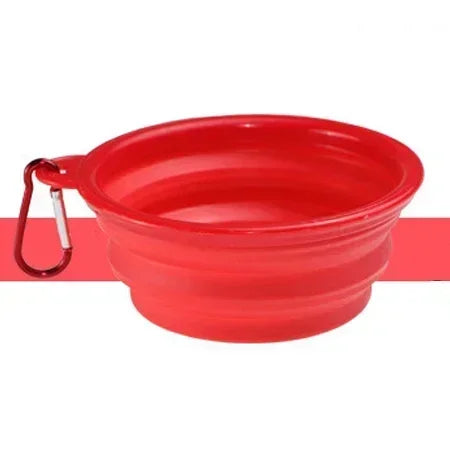 1000/350ml Solid Color Foldable Dog Bowl Food Container Collapsible Dog Bowl Water Dish Feeder Portable Water Bowl for Pet Cats