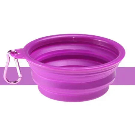 1000/350ml Solid Color Foldable Dog Bowl Food Container Collapsible Dog Bowl Water Dish Feeder Portable Water Bowl for Pet Cats