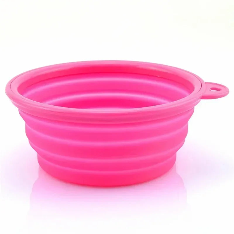 1000/350ml Solid Color Foldable Dog Bowl Food Container Collapsible Dog Bowl Water Dish Feeder Portable Water Bowl for Pet Cats