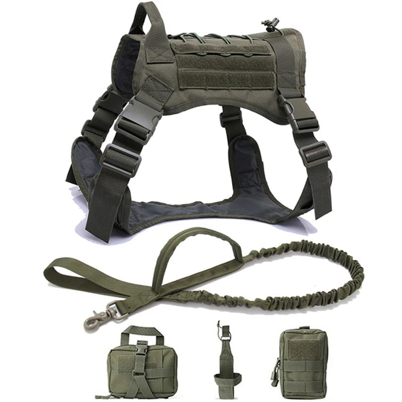 K9 Tactical Military Vest Pet German Shepherd Golden Retriever Tactical  Training Dog Harness and Leash Set For All Breeds Dogs