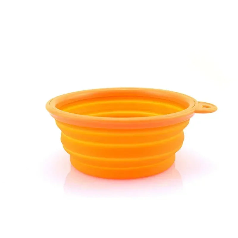 1000/350ml Solid Color Foldable Dog Bowl Food Container Collapsible Dog Bowl Water Dish Feeder Portable Water Bowl for Pet Cats