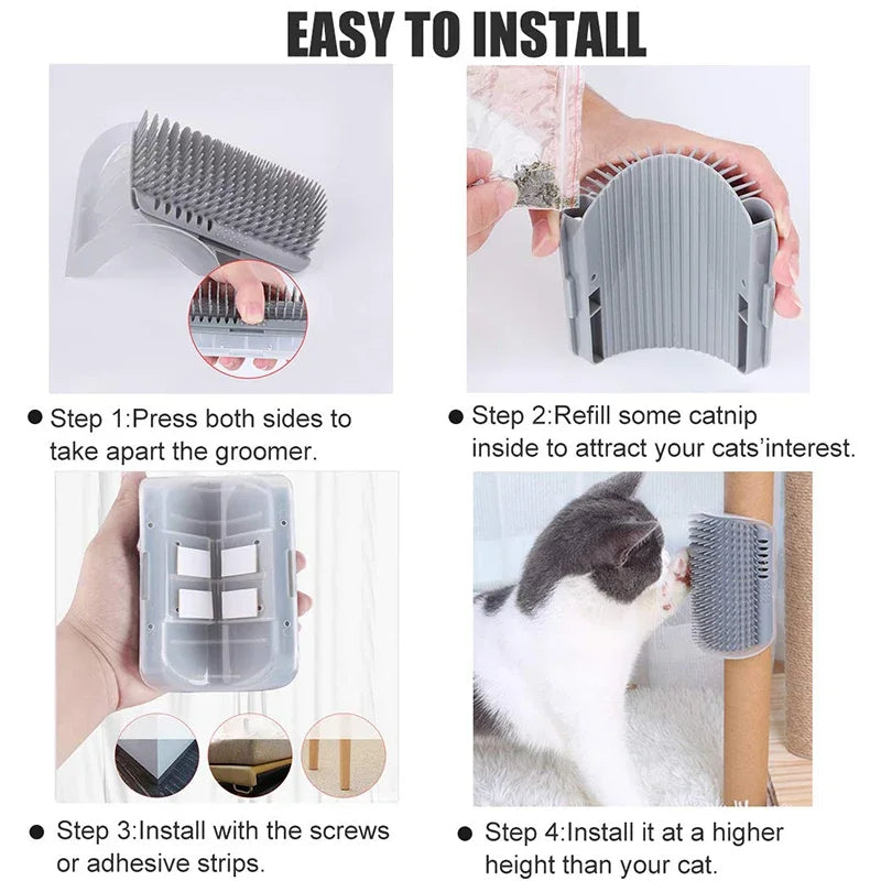 New Pet Comb Removable Cat Corner Scratching Rubbing Brush Pet Hair Removal Massage Comb Pet Grooming Cleaning Supplies Scratche