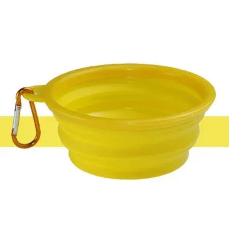 1000/350ml Solid Color Foldable Dog Bowl Food Container Collapsible Dog Bowl Water Dish Feeder Portable Water Bowl for Pet Cats