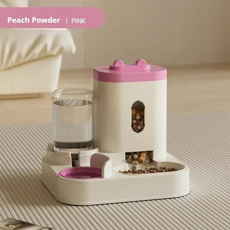 Automatic Feeder Cat Dog Food Bowl with Water Fountain Pet Large Food Storage Dispenser Container Puppy Pet Kitten Accessories