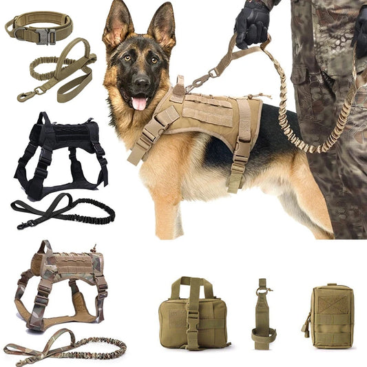 K9 Tactical Military Vest Pet German Shepherd Golden Retriever Tactical  Training Dog Harness and Leash Set For All Breeds Dogs