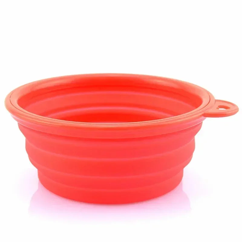 1000/350ml Solid Color Foldable Dog Bowl Food Container Collapsible Dog Bowl Water Dish Feeder Portable Water Bowl for Pet Cats