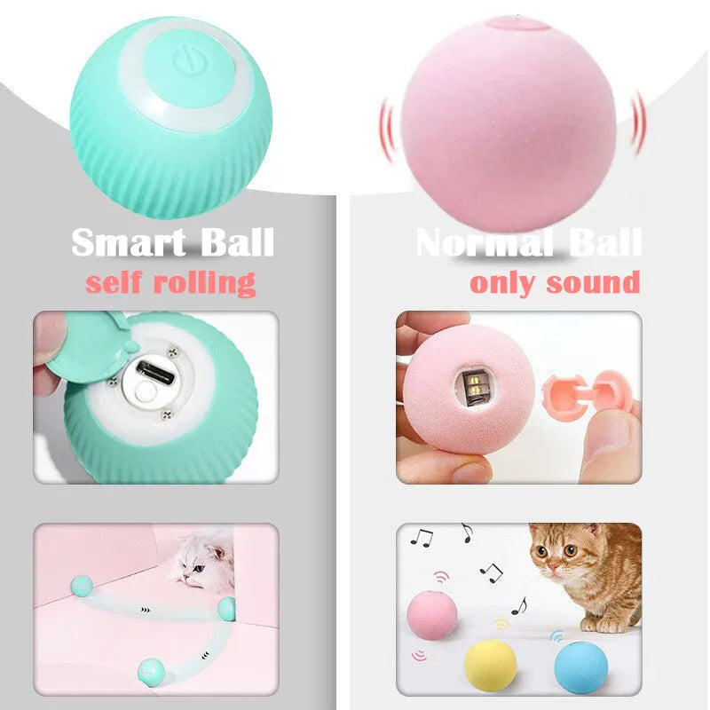 Interactive Self-Rolling Smart Electric Cat Ball Toy for Indoor Feline Fun and Training